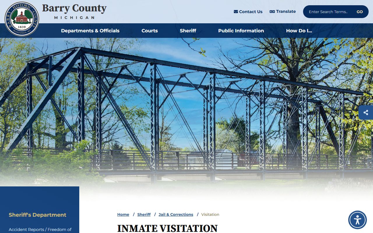 Barry County inmate records video visitation information